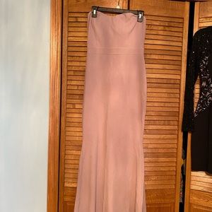 Elegant Mauve Strapless/Lace Dress